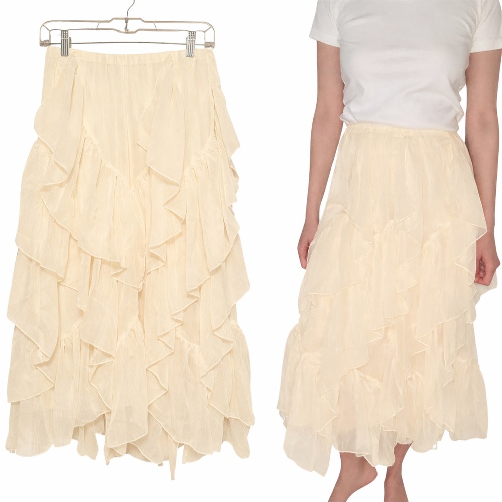New with tags Marshalls Sincerely Jules Cream Ruffle Skirt Size Small